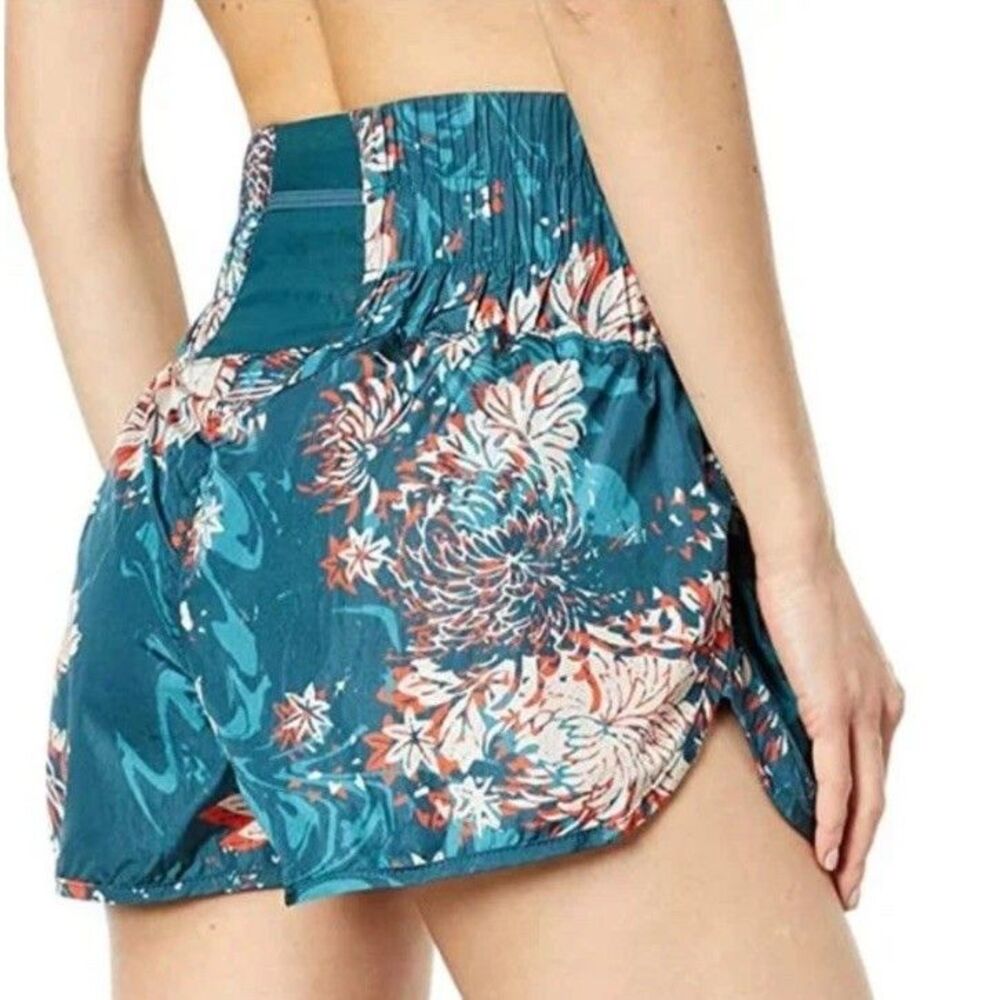Free People Movement The Way Home Shorts Medium Green Floral Womens Empire Jewel